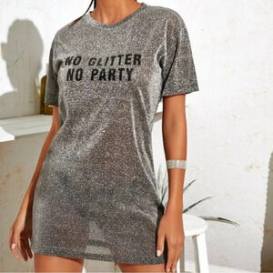 Metallic Shirt Dress